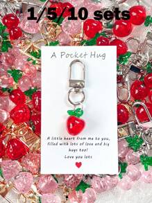 1/5/10 Peças Delicado e Fofo Chaveiro Pendente de Flor, Morango, Cereja, Maçã, Coração, Charme e Acessório da Moda para Bolsa, Presente Ideal para Festa, Natal, Aniversário, Ação de Graças para Mulheres, Decoração DIY de Carteira e Bolsa no Estilo Y2K, Ótimo para Família, Amigos, Professores, Colegas de Classe e Parceiros