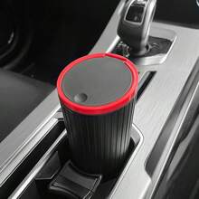 No More Messy Cars! Car Trash Can With Secure Lid, Anti-Spill & Odor Blocking, Ideal For Food Waste & Daily Use" - 黑色 - 查看 2