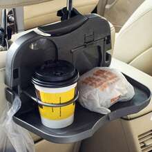 1pc Car Back Seat Table Car Cup Holder Car Folding Table Holder Stand Desk Auto Drink Food Cup Tray Car Accessories - one-size - View 2