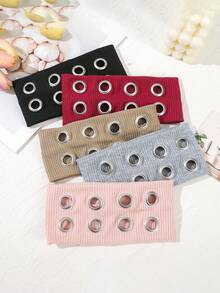 1件朋克风镂空黑色针织发带夏季发饰沙滩度假发带 - 彩色 - 查看 7