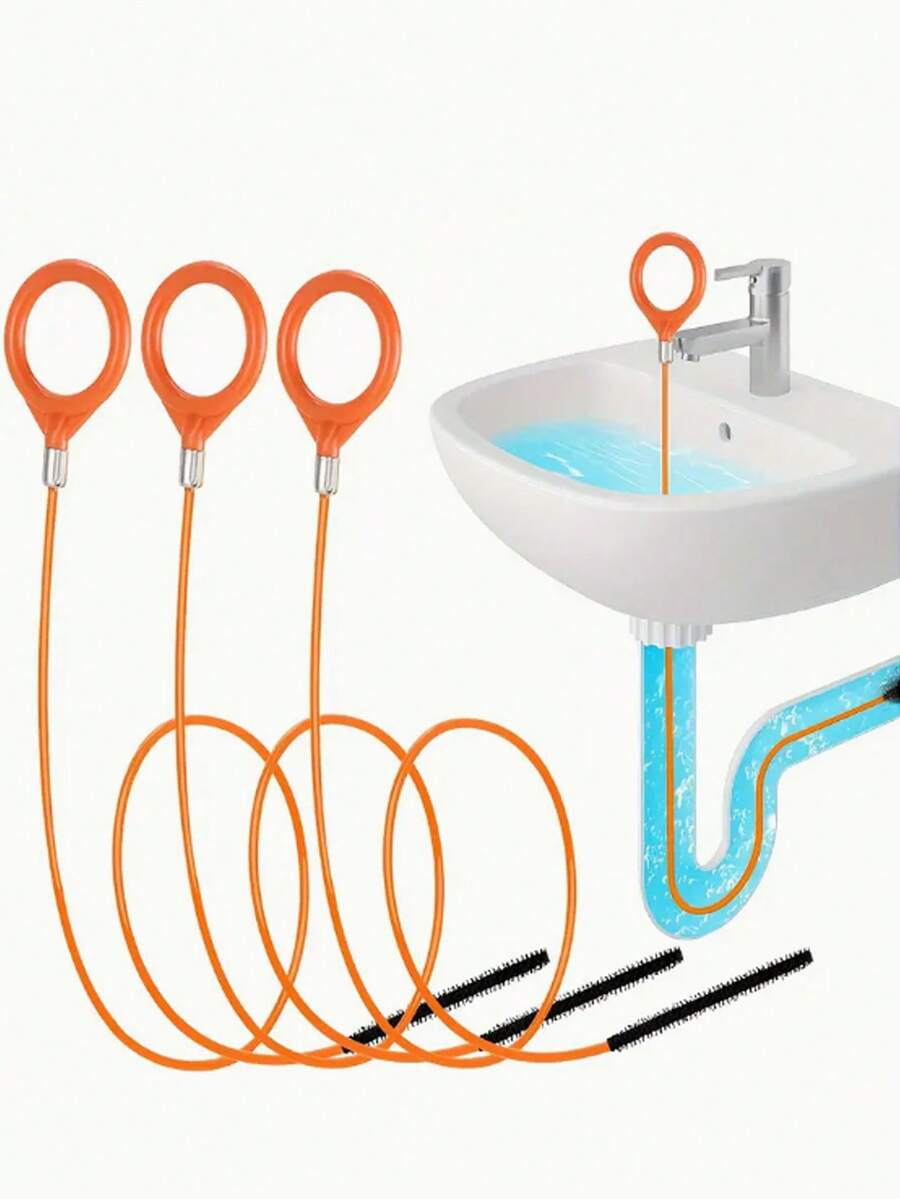 1/2/5入排水管堵塞清除工具,排水管疏通器,毛髮堵塞清除器,淋浴排水管疏通器,水槽疏通器,尼龍塗層防斷金屬水槽疏通器,廚房水槽與浴缸排水管清潔棒,水槽疏通器,毛髮排水管清潔工具,馬桶下水道排水管清潔工具,適用於浴室水槽、浴缸、淋浴、管道排水 - 彩色 - 查看 1