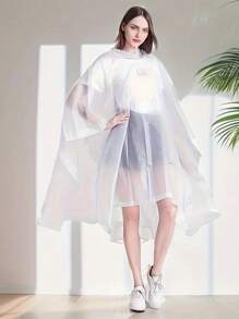 1pc Reusable Raincoats For Adults,Thickened Waterproof Rain Coat, Women Men Hooded Raincoat,Waterproof, Windproof, Quick-Dry, And Breathable,EVA Ponchos Drawstring Hooded Raincoats For Men And Women Hooded Outdoor Motorcycles, Bicycles, Hiking, Fishing, And Mountaineering Summer Cooling,Beach,Travel