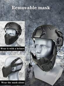 1 pieza Máscara facial de caza desmontable: sistema de camuflaje nocturno/máscara de gas/escudo facial de francotirador intercambiable en 30 segundos