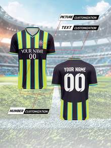 Custom Made Football/Soccer Jersey 2025, Men Blue Moon Manchester City Training V Neck Shirt, Personalized With Name, Number, And Logo, Comfortable Fit For Daily, Casual, Party Wear