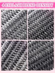 CMAYOME DIY 640 睫毛延长套装 10D+20D+30D+40D+50D+60D+80D+100D 大容量组合睫毛套装单根睫毛束 10-16mm 浓密 D 卷曲单根睫毛套装，迷你旅行便携式浓密睫毛束带 DIY 延长 - D - 查看 10