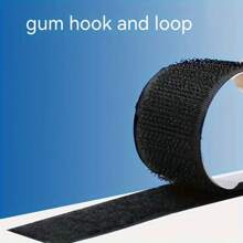 300cm/119in Total Length Dual-Sided Adhesive Tape, 150cm Hook & Loop, Self-Adhesive, Black/White, 2cm/4cm Width, Suitable For Office Desk & Home Decor Back To School