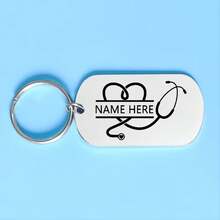 Laser Engraved Custom Name Nurse Doctor Keychain Stainless Steel Personalized Stethoscope Key Ring Birthday Graduation Gifts - Multicolor - View 15