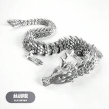 3D Printed Chinese Dragon Egg With Movable Joints - 11.8-Inch Dragon Flexible Statue, Color Series Home Office Decoration