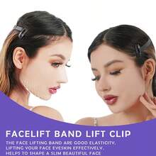 Bb Clip Face Line Belt Elastic Anti Wrinkle Straps For Eye Adjustable Streching Strap For Face Tigntening Lift Band 1.5Cm - Black - View 6