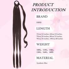Peluca de cola de caballo trenzada sintética de 22-40 pulgadas, banda de goma elástica para mujer, extensión de cabello de cola de caballo falsa envuelta alrededor de cola de caballo 2T3H - 2 - Ver 4