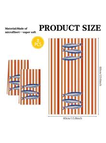 2pcs Kitchen Towels Sardines Orange Stripes Nautical Style Farmhouse Dish Towels Kitchen Dishwashing Hand Tea Towels Kitchen Decor Table Decor Kitchen Supplies For Kitchen Dining Table Suitable For Daily Use And Cleaning