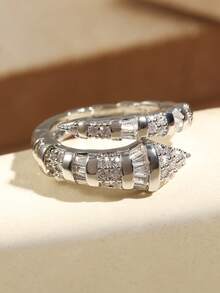 rakol 1 件蛇形可调节戒指，带锆石装饰，时尚独特设计 - 開口戒指 - 查看 2