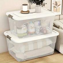 3 Packs Clear Stackable Storage Bins - Plastic Organizer Boxes With Handles For Home/Office - Space-Saving Design, Portable Easy-To-Carry Construction, Transparent Lightweight Containers For Closet, Pantry, Desk, Craft Room, Toy Room, Laundry Room; Multi-Purpose Storage Solution For Seasonal Cleaning, Organization, Craft Supplies, Office Essentials, Paperwork, Small Parts, Accessories, Hobby Projects - Multicolor - View 7
