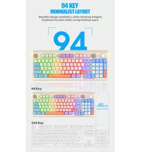 XUNFOX 1 pieza Teclado con cable, teclado mecánico con iluminación de tres colores para juegos, con perilla de ajuste de volumen y teclas de conmutación, apto para escritorio y portátil - Ver 9