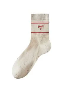 1 Pair Women's Lightweight Breathable Hollow Out Embroidered Bow Ballerina Style Colorful Polka Dot Crew Socks, Girls Fashion Casual Daily Wear - Multicolor - View 11