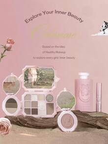 COLORROSE Flash Glow Cheeks Powder Blush, Matte & Bright Shimmer Face Blush, Light, Smooth, Blendable, Highly Pigmented,Highlighter And Eyeshadow All In One, Facial Beauty Cosmetic Makeup - CR1027 - View 6