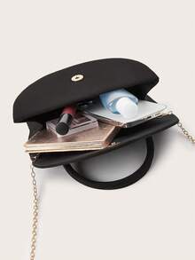 优雅丝绒女士手提包，简约链条手拿包，轻便奢华派对/晚宴包，送给女朋友的完美生日礼物，适合派对、婚礼、舞会、正式场合，可搭配节日派对礼服、晚礼服和亮片连衣裙。 - 黑色 - 查看 7