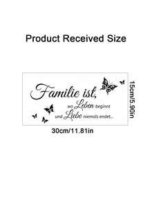 1 Stück Wandtattoo mit inspirierendem Zitat, schwarze PVC selbstklebende abnehmbare motivierende Wandaufkleber mit schönem Schmetterling-Wandaufkleber, Spiegelaufkleber mit inspirierenden Worten "Familie ist, wo das Leben beginnt und die Liebe niemals endet", Vinyl-Aufkleber für Heimdekoration, Frühlingsdekoration, um Ihr Zuhause aufzufrischen, Festdekoration, Geschenke, Geburtstag, Abschluss, personalisierte Aufkleber