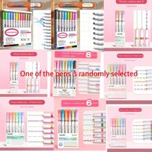 1 Stück / 3 Stücke / 6 Stücke / 8 Stücke / 12 Stücke geschwungener und wellenförmiger Designmarkerstift, Spitzenstifte, wellenförmige Blumenhighlighter, DIY Umrissgeschwungene Stifte, geeignet für Handbücher und Zeichnungen, sowie Stifte für Jugendliche und Erwachsene, Lernspielzeug für Büro, Zeichnen, Marker, Schreibwaren, Jungen, Mädchen, Strumpfstopfer, Markerstifte, Spielzeug, Schreibwaren