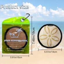 1 pieza Removedor de arena para playa, bolsa removedora de arena fácil de limpiar, con llavero, bolsa para polvo de playa, cepillo removedor de arena, tamiz de arena, material suave y amigable con la piel, herramientas de limpieza de playa inodoras, bolsa impermeable, guantes para limpiar arena, suministros para vacaciones en la playa, artículo esencial para viajes a la playa, para toda la familia en vacaciones de camping