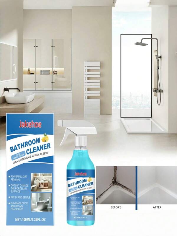 Bathroom Cleaner - Cleans Bathroom Metal, Glass, Tiles, And Stainless Steel. It Protects The Surface, Delays Aging And Wear, Extends The Lifespan Of Bathroom Fixtures, And Is Fast-Acting, Improving Cleaning Efficiency.