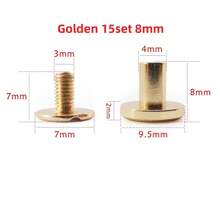 5/10/15 Sets Luggage Leather Metal Craft Solid Screw Nail Rivet Double Curved Head Belt Strap Rivets Book Screws Buttons Snap