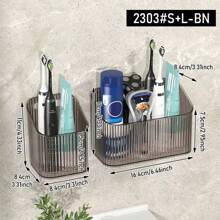 2PCS NO DRILL BATHROOM WALL MOUNTING SHELF - Space-Saving, Easy-To-Install Organiser For Bathrooms And Kitchens, Plastic Storage, Suitable For Toiletries And Cosmetics Back To School