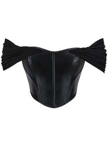 Women Solid Color Corset, Strapless Backless Shapewear Top, Slim Fit Bustier Top For Outer Wear - Black - View 9