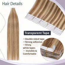 20 片装真人雷米胶带，无缝直发渐变混合 - 适合所有类型的自然外观