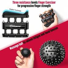 Grip Strength Trainer Kit, Pro Hand And Forearm Strengthener Kit With Adjustable Resistance And Multi-Function Massage Balls For Hand Therapy, Grip Training, And Recovery - Black - View 5