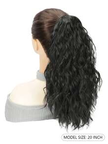 Ponytail Extension, 20 Inch Short Claw Clip Ponytail Extension, Wavy Curly Claw Clip In Ponytail Hair Extensions, Natural Fake Ponytail Synthetic Hairpiece For Women Daily