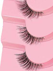 7 Pairs Natural False Eyelashes Reusable Transparent Stem Manga Eyelashes, Comic Fairy Design Travel Essentials Makeup Tools - View 8