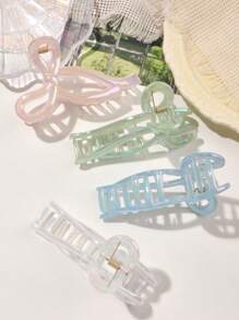 4 件套女孩甜美电镀彩色果冻糖果色丝带蝴蝶结发夹，适合海滩和户外，春夏发夹爪夹发夹发夹发夹发夹，休闲秋冬发饰女士度假装