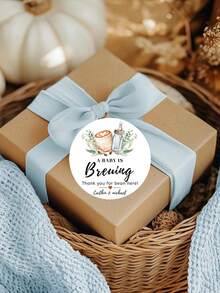 15/35/70 piezas Etiquetas personalizadas para el nacimiento del bebé, pegatinas autoadhesivas personalizadas para decoración de envases de botellas de agua, suministros de etiquetas para botellas de agua del bebé para fiestas de revelación de género, primeros cumpleaños, regreso a la escuela - Multicolor - Ver 6