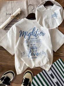 Vacation Turtle Printed Crew Neck Short Sleeve Women's T-Shirt - White - View 3