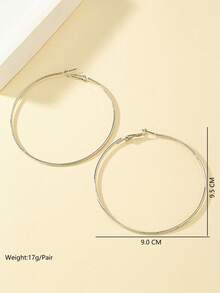 1 Pair Stainless Steel Exaggerated Large C-Shape Hoop Earrings For Women