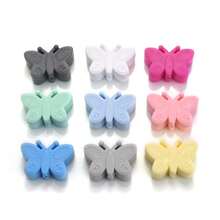 5 件/包 3D 蝴蝶形硅胶珠，笔用装饰珠，DIY 工艺制作配件