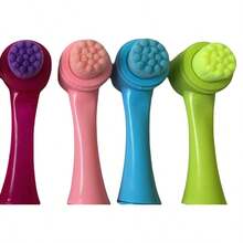 1 件套软毛洁面刷，双面洁面工具，手动毛孔深层清洁黑头去除器 - 彩色 - 查看 6