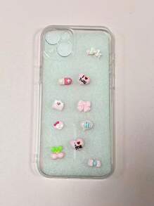 80Pcs/Box Kawaii Pink 3D Cartoon Skull Bow Heart Envelope Cherry Bow I Love You I Love Me Hi Pill Girls Women Nail Art Decoration Charms Gem Bulk Supply French Ballet Coffin Manicure Accessories Flat Back Small Resin Junk Phone Case Ipadcase Decoration Charms Diy Crafts