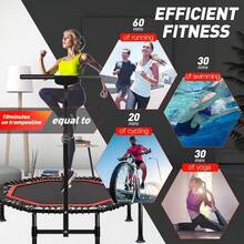 45 Inch Rebounder Trampoline For Adults, Max 330 Lbs Load Capacity, Portable Fitness Exercise With 3-Level Adjustable Foam Handle For Indoor And Outdoor Exercise - 1 - View 2