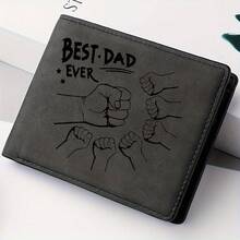 Fist-Shaped Personalized Wallet With Engraved Family Names | Customized Fist Style Names For Dad/Mom/Kids | Creative Gift For Father's Day, Mother's Day For Men Wallet Mini Wallet Purse Wallet Men Wallet Leather Small Wallet - Multicolor - View 18