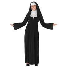 Morph Costumes Fun Shack Women's Nun Costume - High-Quality Fancy Dress Outfit With Headdress & Cross Necklace For Halloween & Themed Parties - Black - View 2