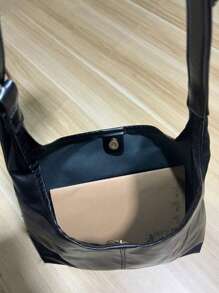 Nova Bolsa Feminina de Ombro de Grande Capacidade, Estilo de Moda, Bolsa de Couro