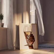 1 件，墙壁艺术，现代海报，手持优雅酒杯艺术魅力家居装饰时尚墙壁艺术墙壁艺术优雅现代家居装饰艺术，无框 - 彩色 - 查看 4