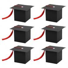 1/6/10pcs European Style New Graduation Cap Gift Box, Ceremony Party Wedding Favor Candy Boxes - Multicolor - View 9