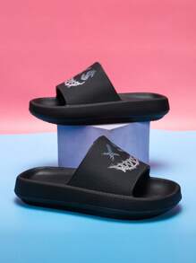 Sandalias de espuma antideslizantes para niños, diseño de dibujos animados lindo, con suela suave y ligera, adecuadas para niños pequeños y niños mayores, zapatillas de interior casuales de secado rápido