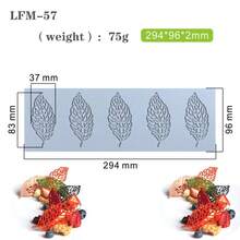 Molde de silicona con forma de hoja para fondant, molde de chocolate, molde de fondant para decorar pasteles, tapete decorativo de encaje de azúcar - Gris - Ver 7