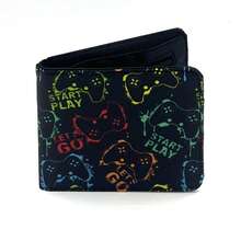 青少年男孩酷炫钱包布艺钱包信用卡现金夹可爱卡哇伊美学钱包带零钱袋身份证窗口适合青少年男孩男性青年男孩青少年（游戏/恐龙）