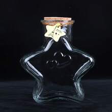 1pc Lucky Star Wishing Bottle With Wooden Cap, Glass Bottle Drifting Bottle, Holiday Gift, Origami Stars, Pentagram Storage Wish Bottle - Multicolor - View 3