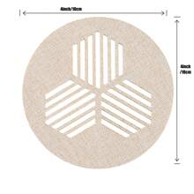 millianess 4pcs White/Beige Premium Hollow-Out Placemats Set With 8pcs Matching Coasters, Modern Minimalist Cubic Line Design With Strong 3D Effect, Made Of Polyester Fabric, Rectangular Placemats 30cm*45cm, Round Coasters 10cm Diameter, Reversible For Multi-Occasions